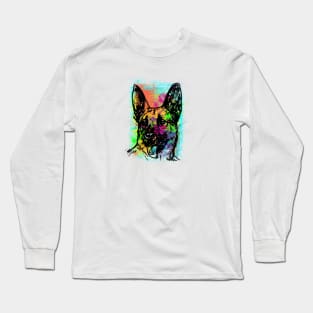 Vibrant German Shepherd Print Graphic Long Sleeve T-Shirt